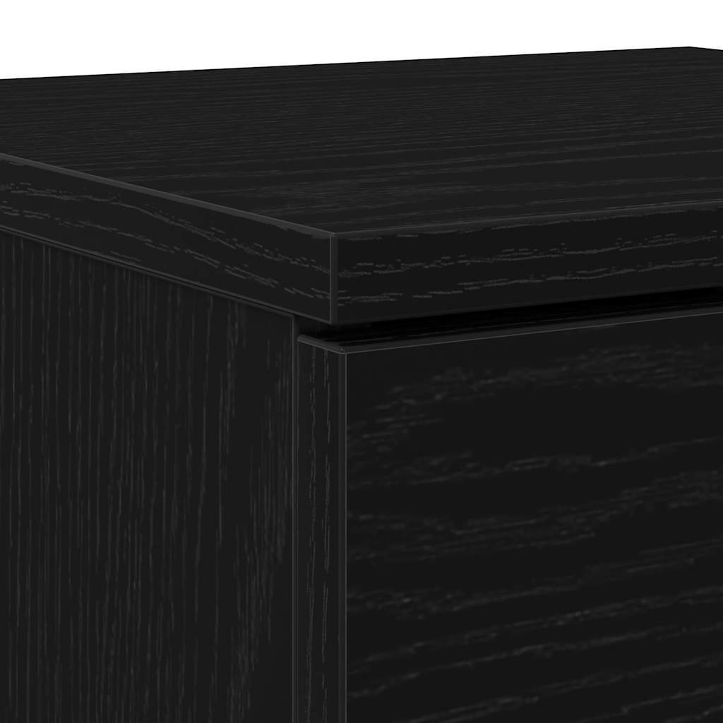 Dressoir 2 pcs Zwart Eiken 30 x 30 x 70 cm Bewerkt hout is nu te koop bij PeponiXL, paradijselijk wonen!