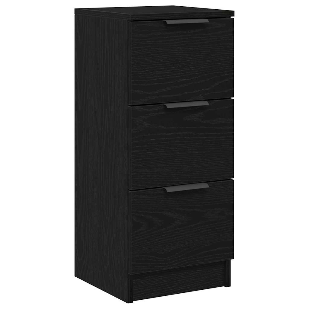 Dressoir met lade Zwart Eiken 30 x 30 x 70 cm Bewerkt hout is nu te koop bij PeponiXL, paradijselijk wonen!