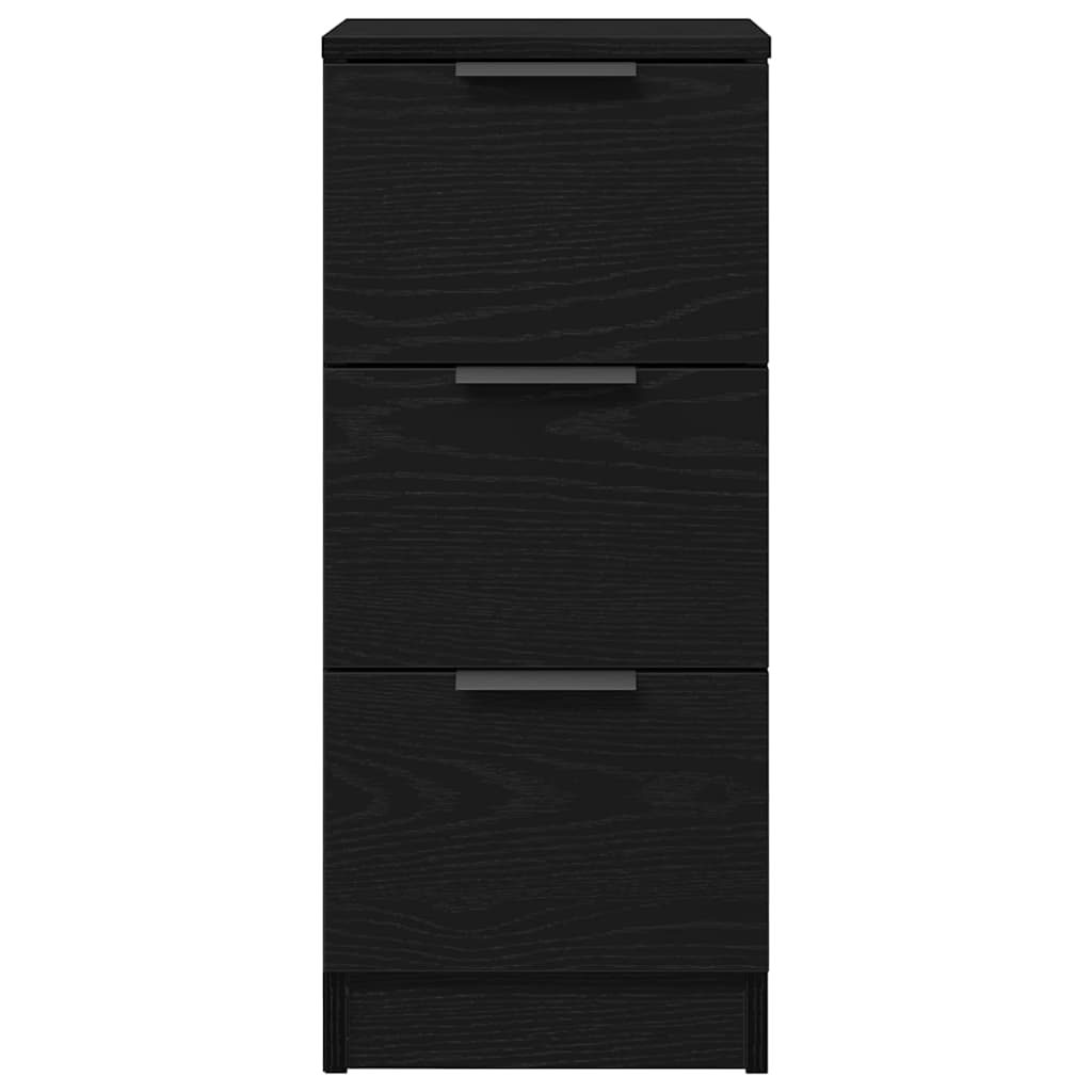 Dressoir met lade Zwart Eiken 30 x 30 x 70 cm Bewerkt hout is nu te koop bij PeponiXL, paradijselijk wonen!