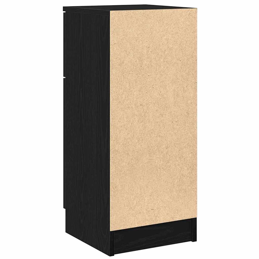 Dressoir 2 pcs Zwart Eiken 30 x 30 x 70 cm Bewerkt hout is nu te koop bij PeponiXL, paradijselijk wonen!