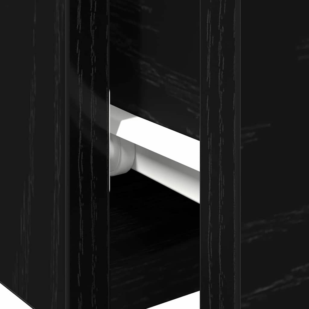 Wandkast met lade Zwart Eiken 68 x 30 x 20 cm Bewerkt hout is nu te koop bij PeponiXL, paradijselijk wonen!