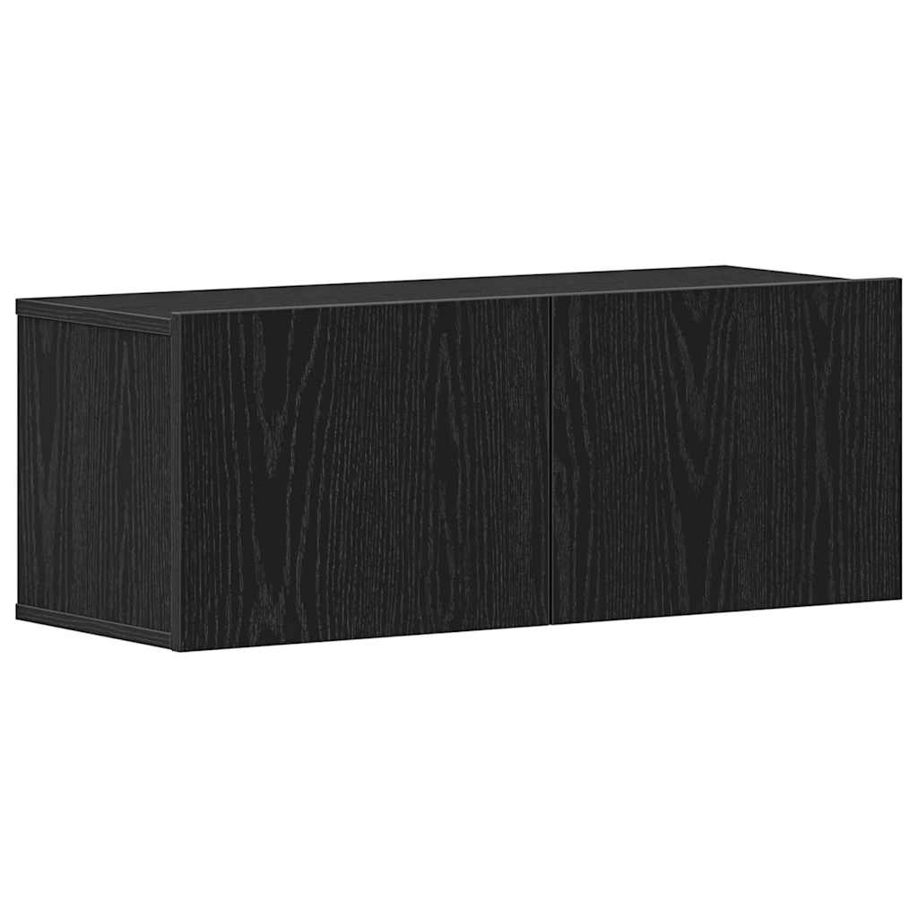 TV-kast 2 pcs Zwart Eiken 80 x 30 x 30 cm Bewerkt hout is nu te koop bij PeponiXL, paradijselijk wonen!