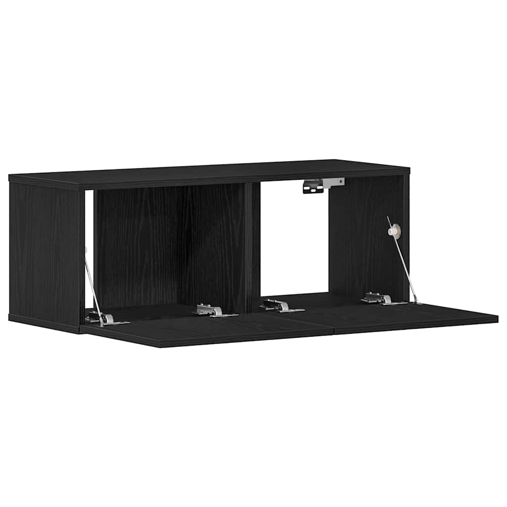 TV-kast 2 pcs Zwart Eiken 80 x 30 x 30 cm Bewerkt hout is nu te koop bij PeponiXL, paradijselijk wonen!