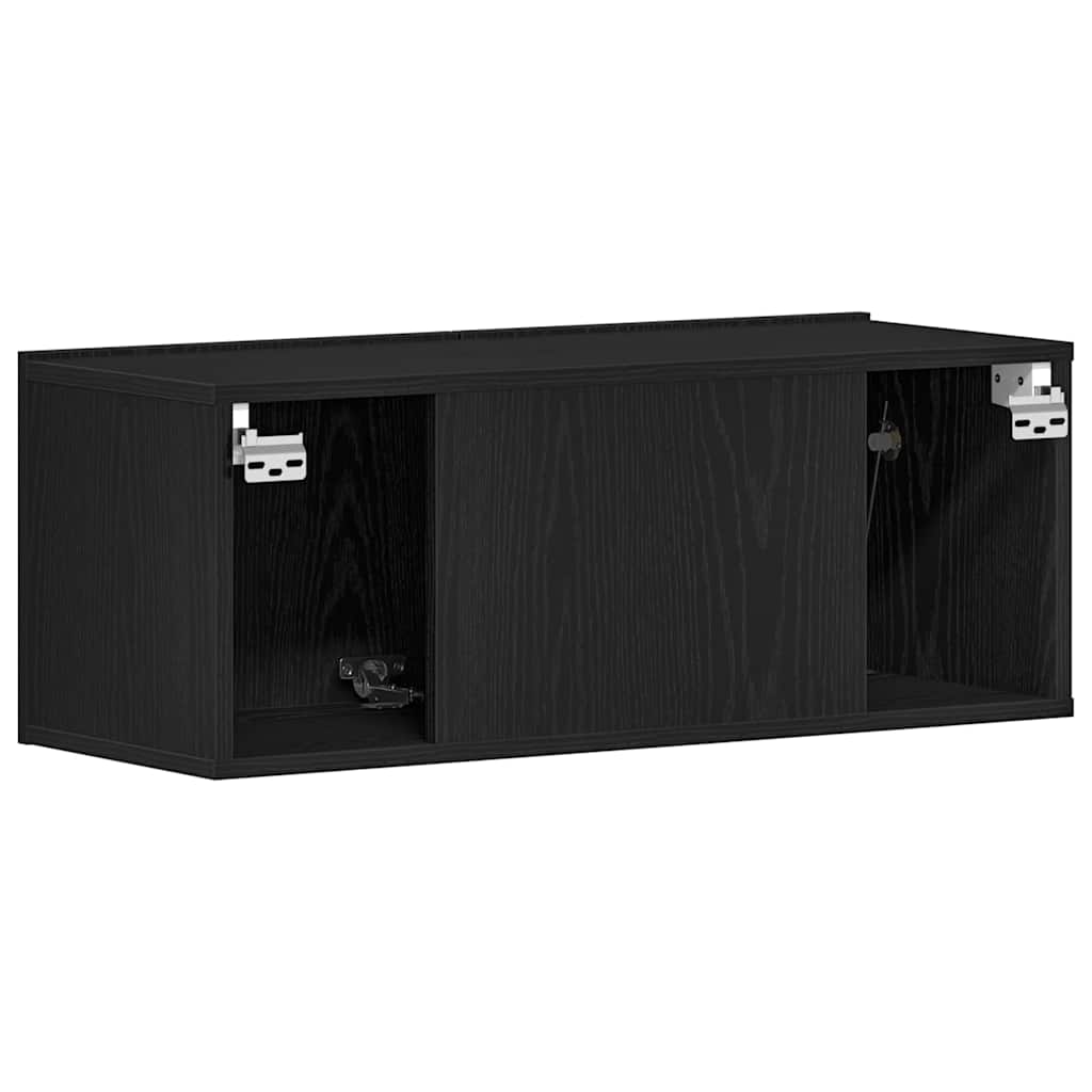 TV-kast 2 pcs Zwart Eiken 80 x 30 x 30 cm Bewerkt hout is nu te koop bij PeponiXL, paradijselijk wonen!