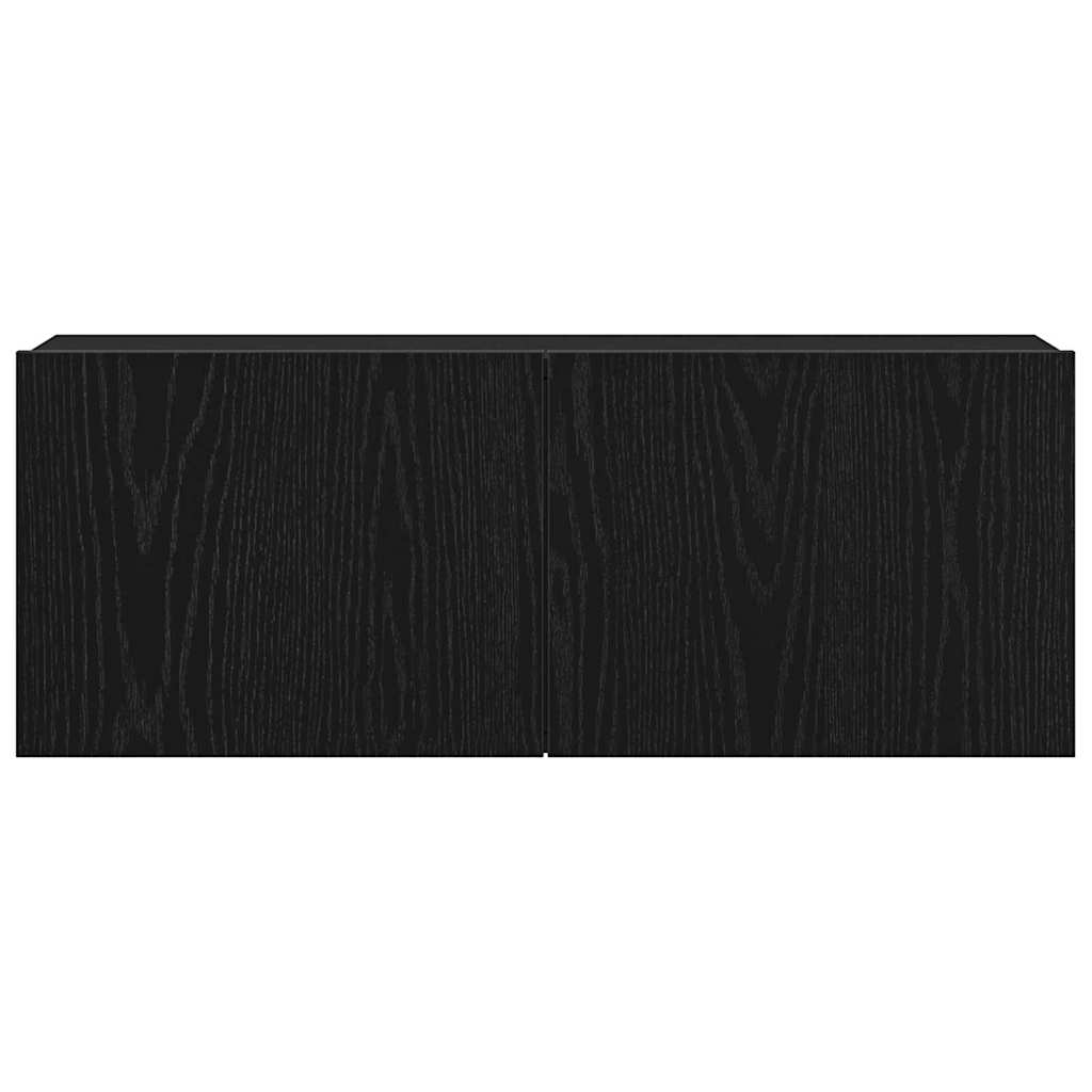 TV-kast 2 pcs Zwart Eiken 80 x 30 x 30 cm Bewerkt hout is nu te koop bij PeponiXL, paradijselijk wonen!