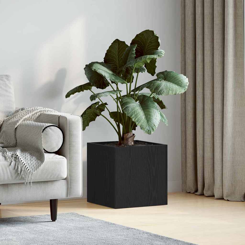 Bloempot Box Zwart Eiken 40 x 40 x 40 cm Bewerkt hout is nu te koop bij PeponiXL, paradijselijk wonen!
