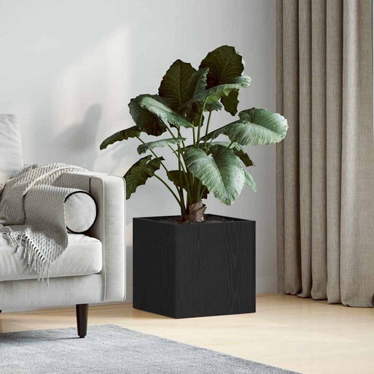 Bloempot Box Zwart Eiken 40 x 40 x 40 cm Bewerkt hout is nu te koop bij PeponiXL, paradijselijk wonen!