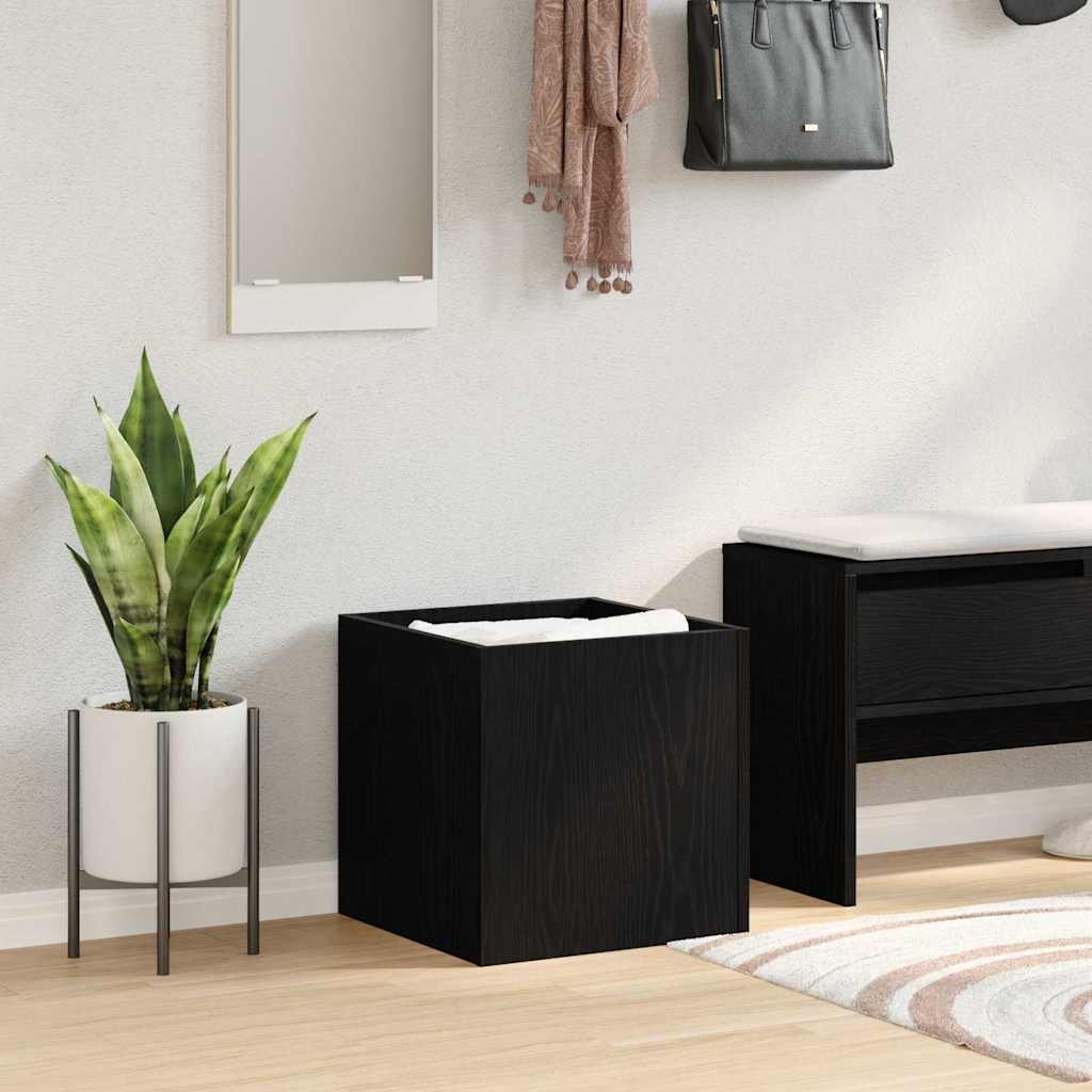 Bloempot Box Zwart Eiken 40 x 40 x 40 cm Bewerkt hout is nu te koop bij PeponiXL, paradijselijk wonen!