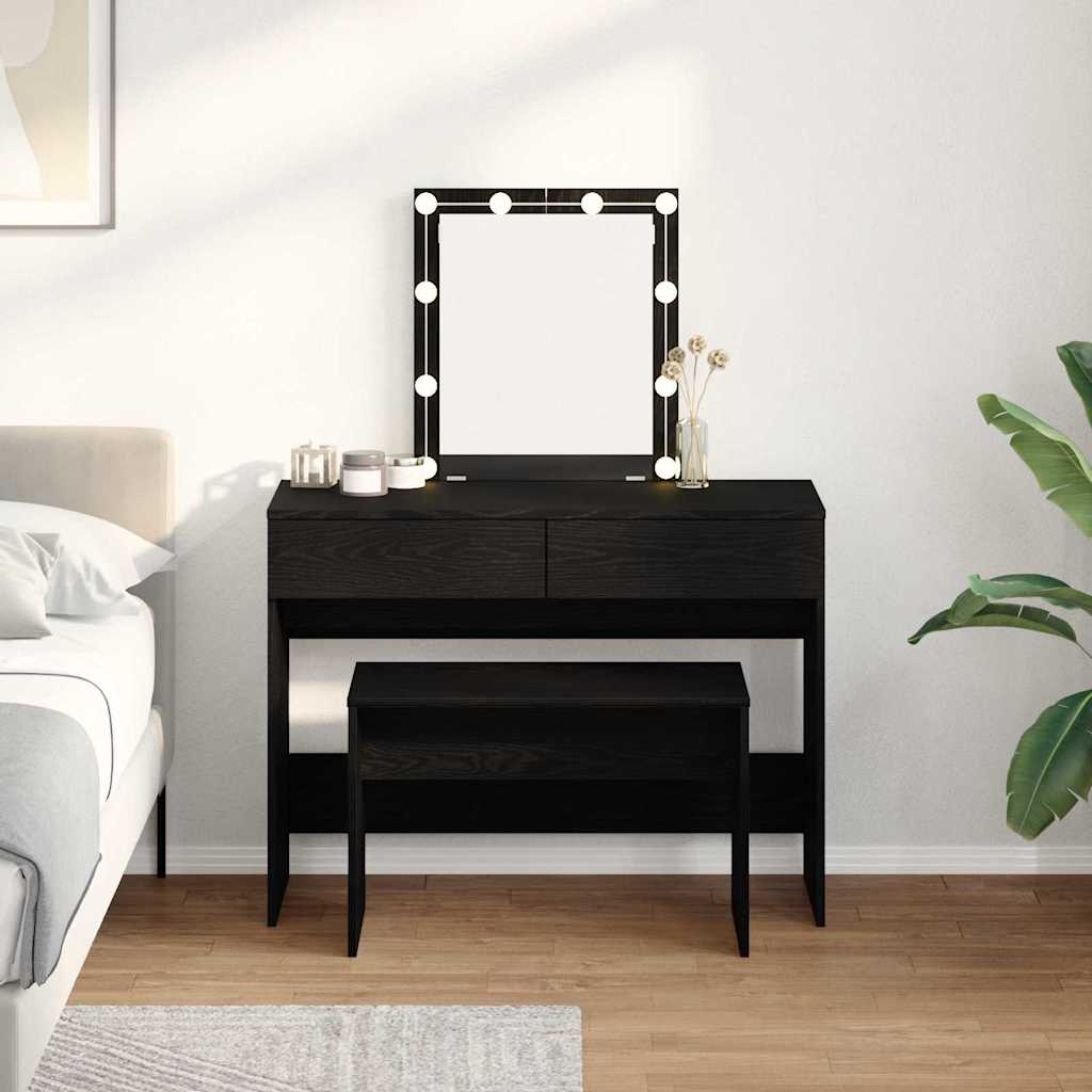 Kleedkamer Kruk Zwart eiken 70 x 35 x 45 cm Bewerkt hout is nu te koop bij PeponiXL, paradijselijk wonen!