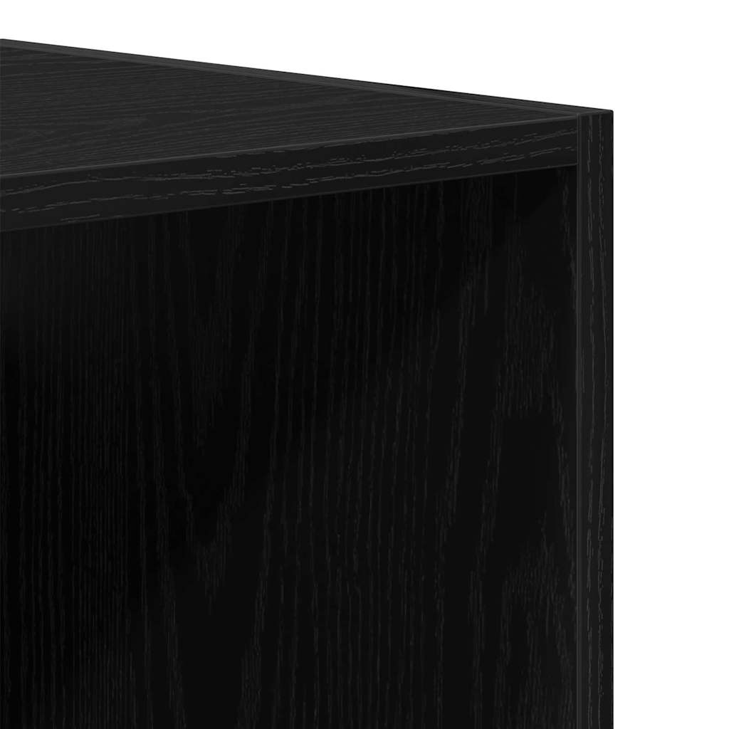 Hangende Wandkast Zwart Eiken 69,5 x 32,5 x 90 cm Bewerkt hout is nu te koop bij PeponiXL, paradijselijk wonen!