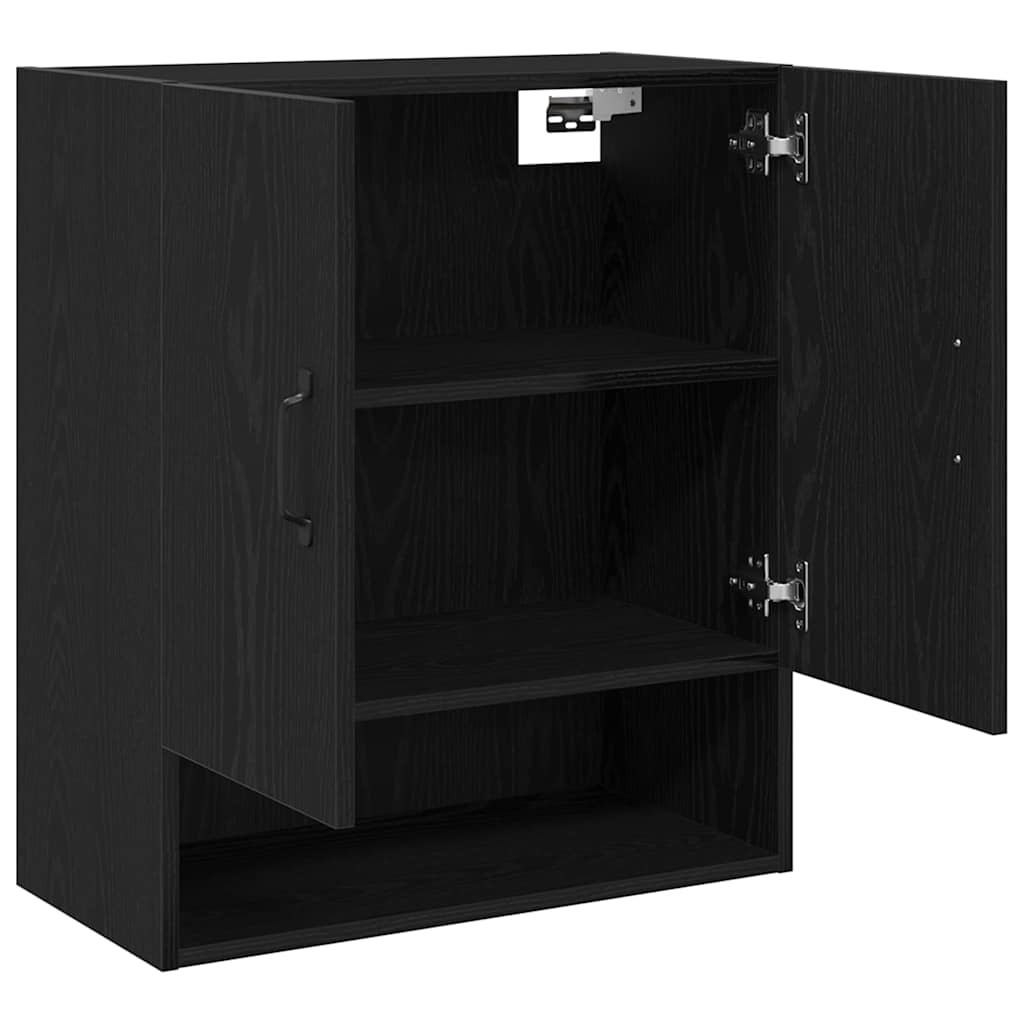 Wandkast Zwart Eiken 60 x 30 x 70 cm Bewerkt hout is nu te koop bij PeponiXL, paradijselijk wonen!