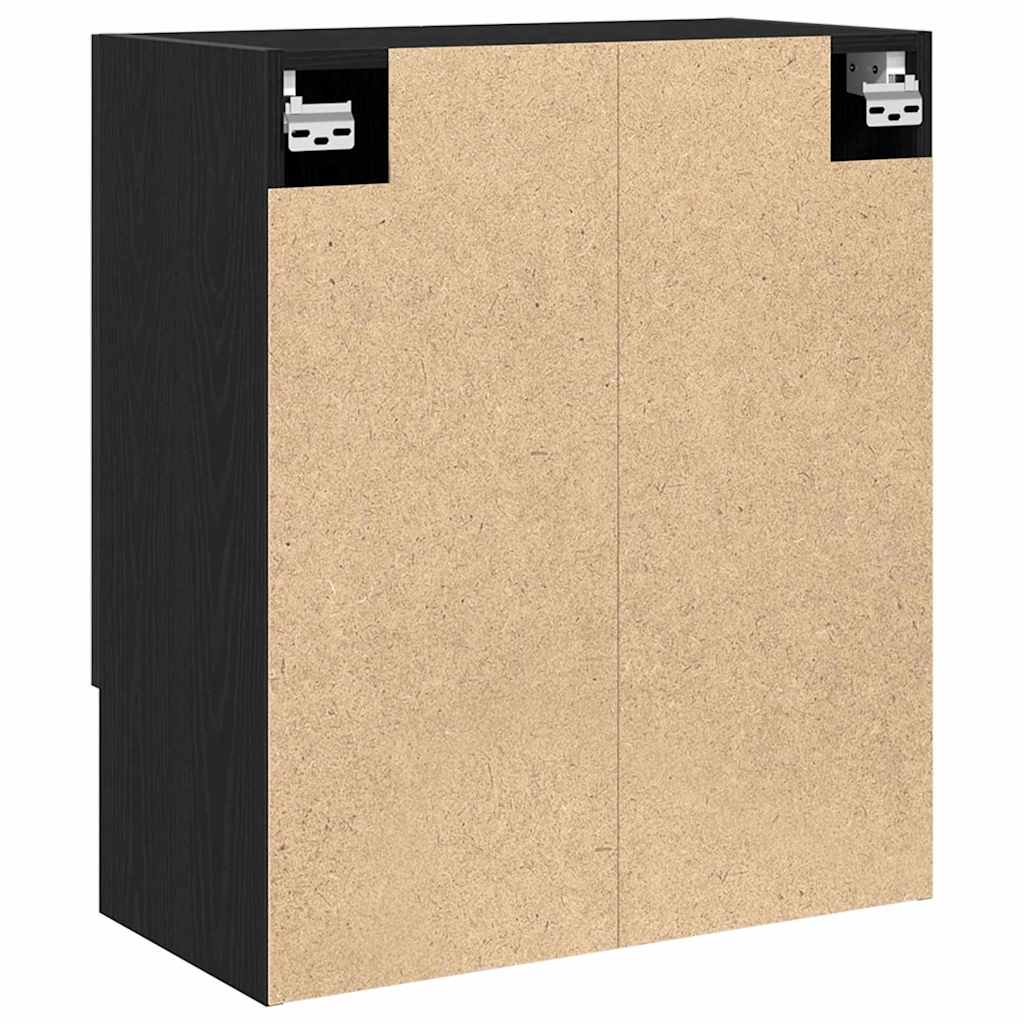 Wandkast Zwart Eiken 60 x 30 x 70 cm Bewerkt hout is nu te koop bij PeponiXL, paradijselijk wonen!