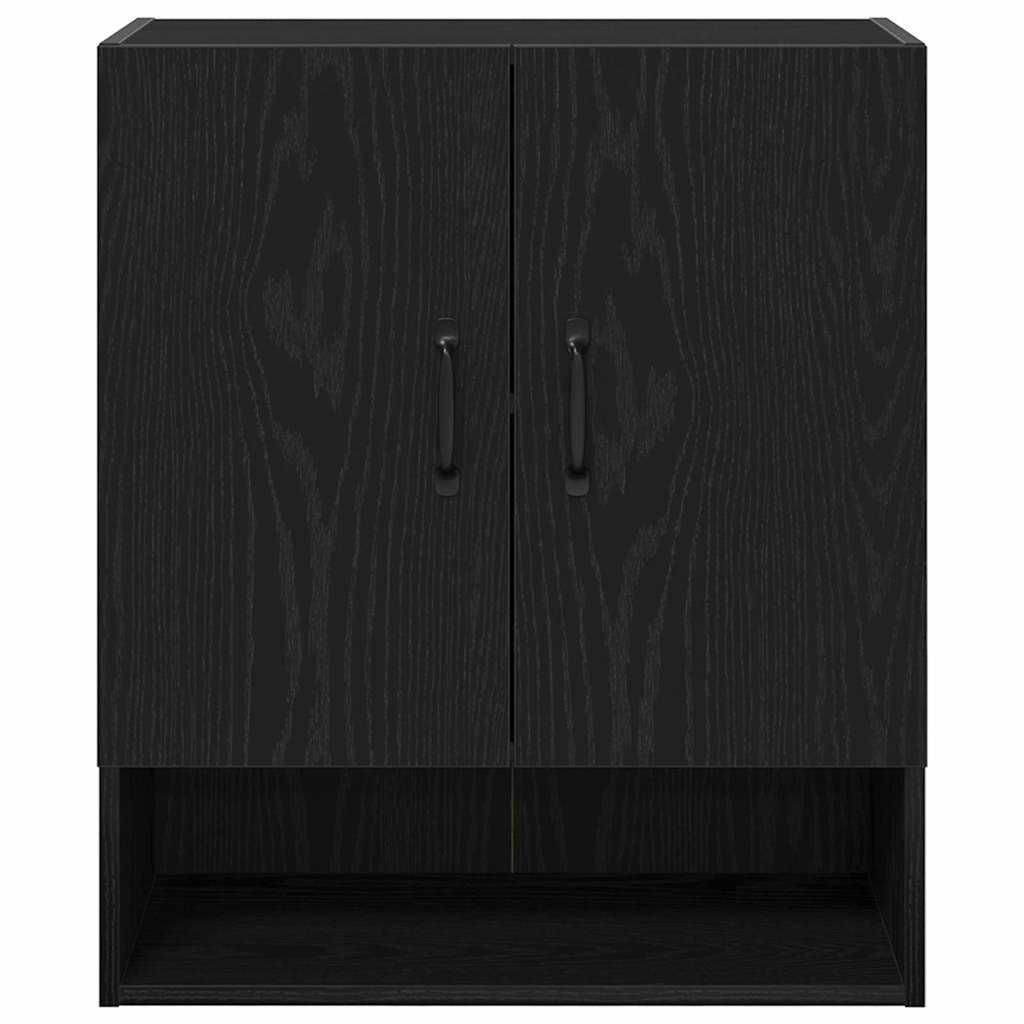 Wandkast Zwart Eiken 60 x 30 x 70 cm Bewerkt hout is nu te koop bij PeponiXL, paradijselijk wonen!