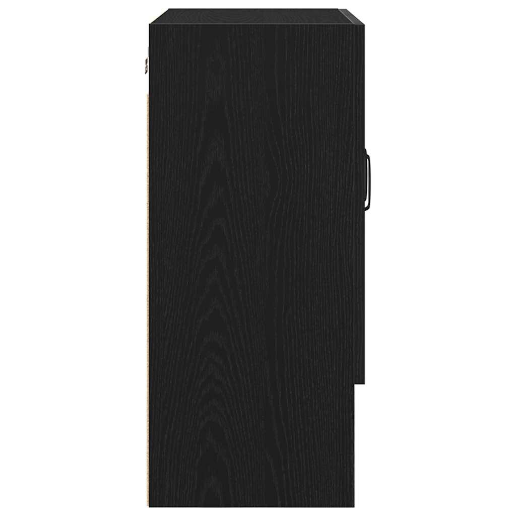 Wandkast Zwart Eiken 60 x 30 x 70 cm Bewerkt hout is nu te koop bij PeponiXL, paradijselijk wonen!