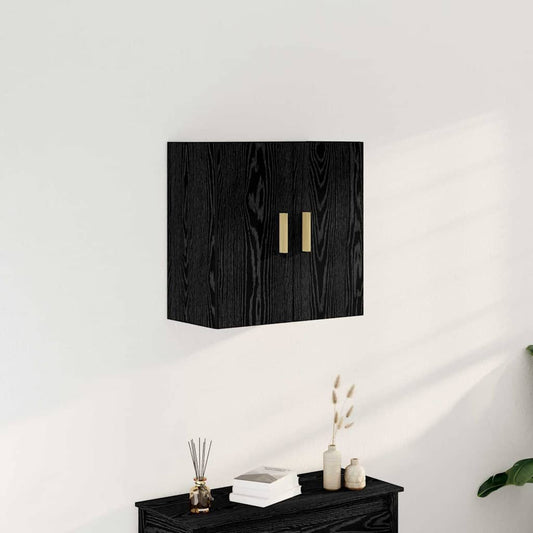 Wandkast Zwart Eiken 60 x 30 x 60 cm Bewerkt hout is nu te koop bij PeponiXL, paradijselijk wonen!