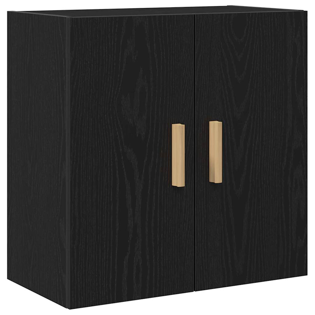 Wandkast Zwart Eiken 60 x 30 x 60 cm Bewerkt hout is nu te koop bij PeponiXL, paradijselijk wonen!