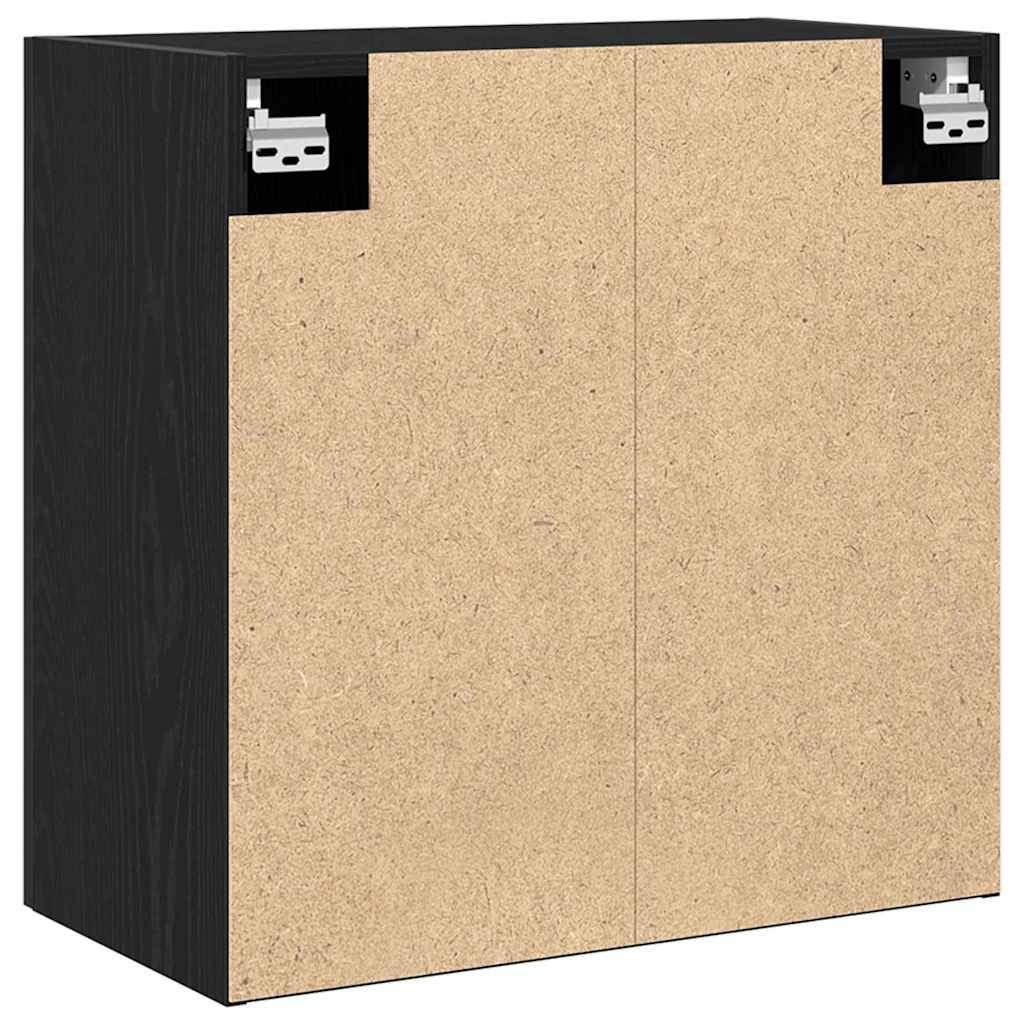 Wandkast Zwart Eiken 60 x 30 x 60 cm Bewerkt hout is nu te koop bij PeponiXL, paradijselijk wonen!