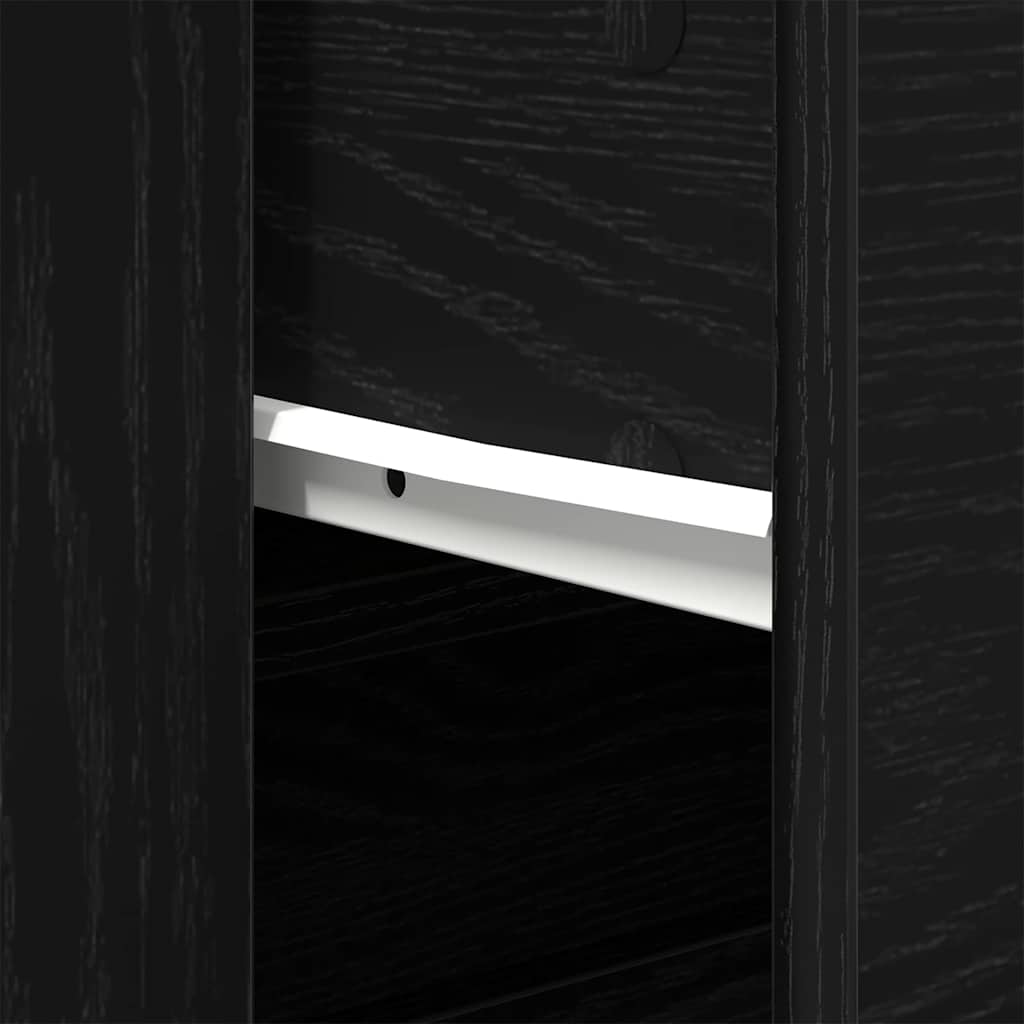 Dressoir met lade Zwart Eiken 80 x 33 x 70 cm Bewerkt hout is nu te koop bij PeponiXL, paradijselijk wonen!