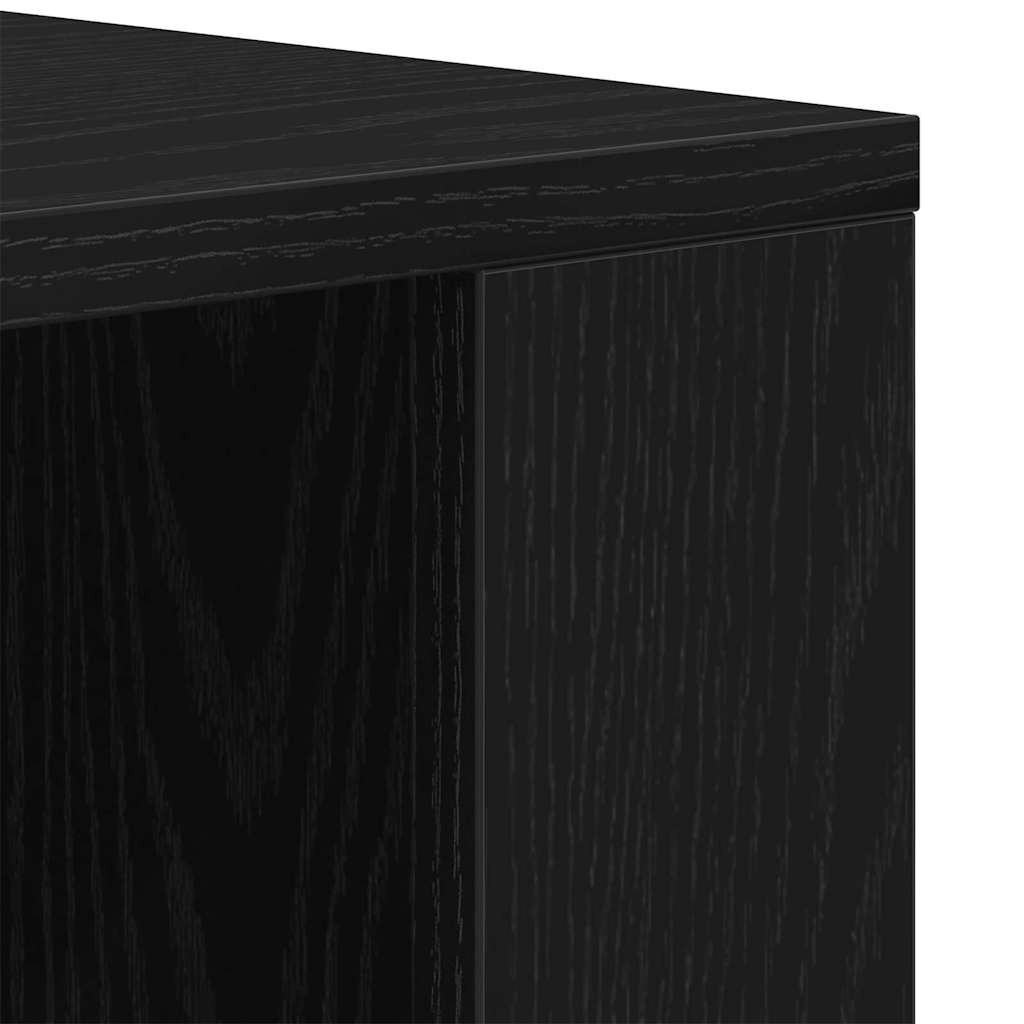 Wandkast met plank Zwart Eiken 80 x 33 x 80 cm Bewerkt hout is nu te koop bij PeponiXL, paradijselijk wonen!