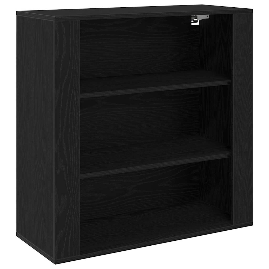 Wandkast met plank Zwart Eiken 80 x 33 x 80 cm Bewerkt hout is nu te koop bij PeponiXL, paradijselijk wonen!