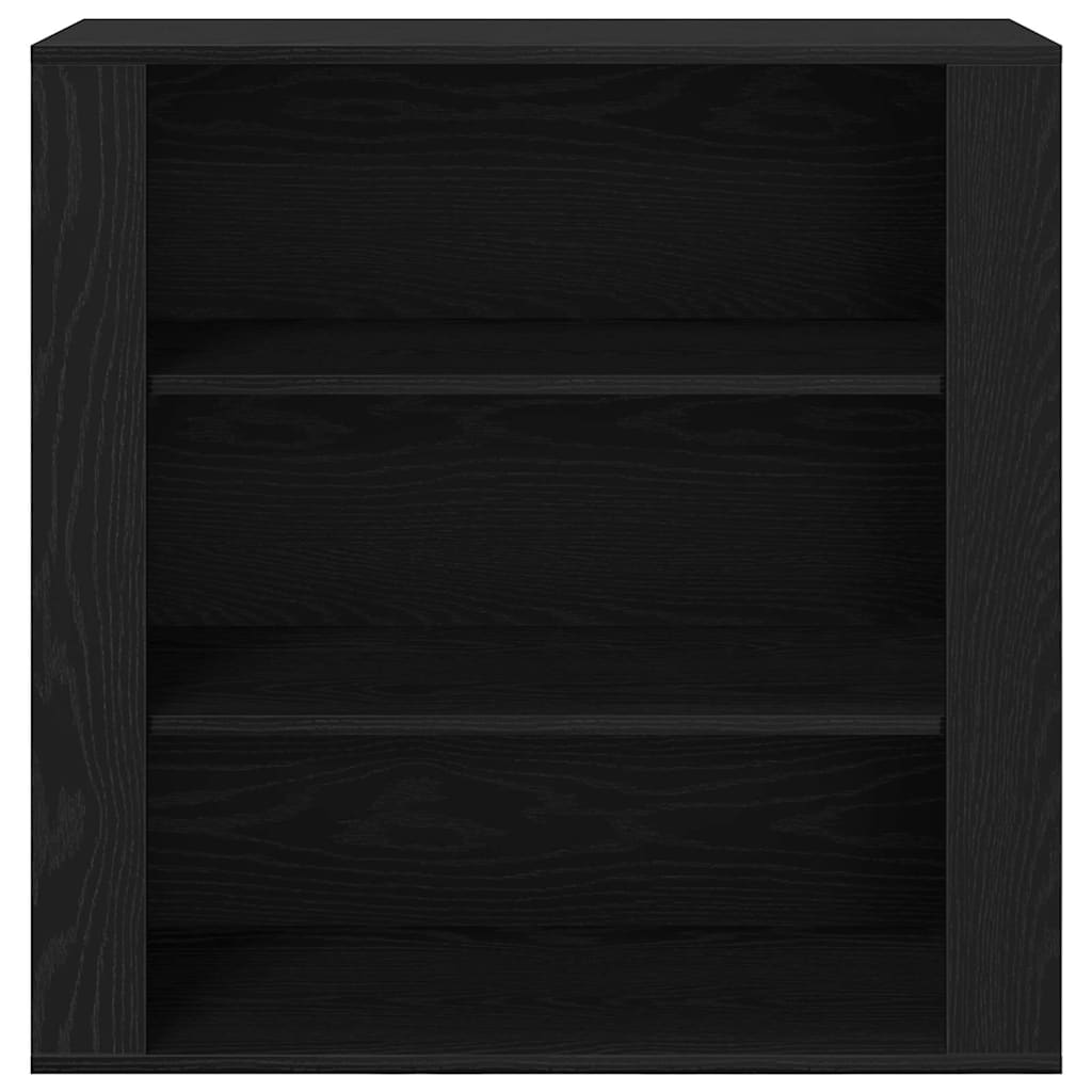 Wandkast met plank Zwart Eiken 80 x 33 x 80 cm Bewerkt hout is nu te koop bij PeponiXL, paradijselijk wonen!