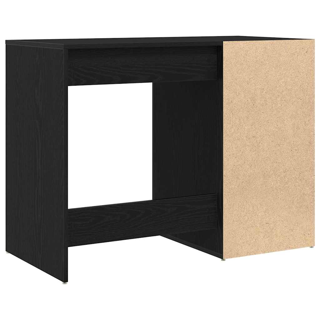 Bureau met lade Zwart Eiken 100 x 49 x 74 cm Bewerkt hout is nu te koop bij PeponiXL, paradijselijk wonen!