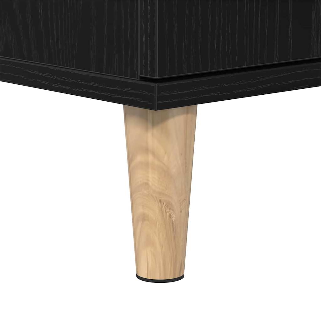 Badkamerkast Zwart Eiken 30 x 30 x 100 cm Bewerkt hout is nu te koop bij PeponiXL, paradijselijk wonen!