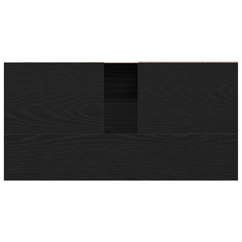Badkamer Kast met lade Zwart Eiken 65 x 33 x 60 cm Bewerkt hout is nu te koop bij PeponiXL, paradijselijk wonen!