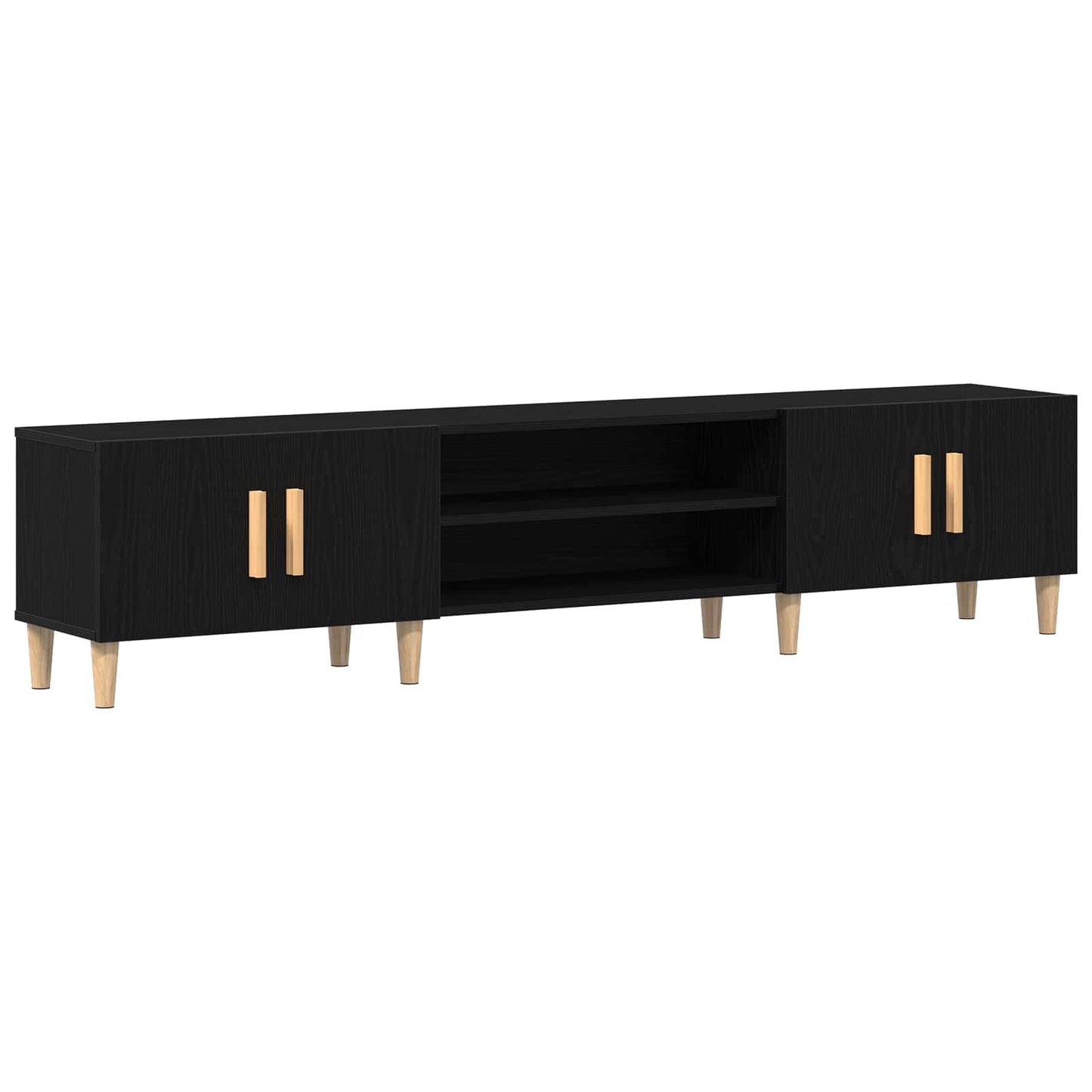 TV-kast Zwart Eiken 180 x 31,5 x 40 cm Bewerkt hout is nu te koop bij PeponiXL, paradijselijk wonen!