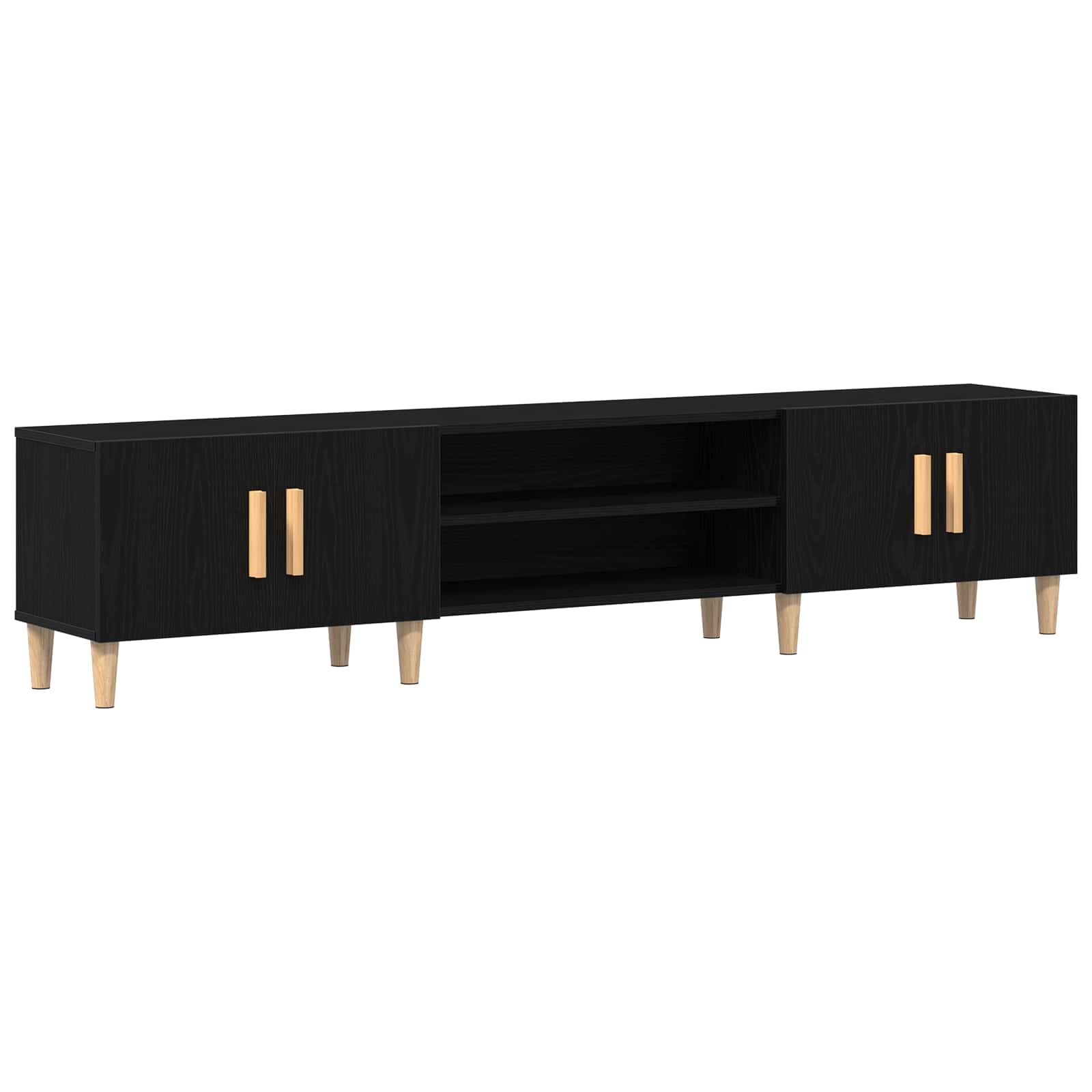 TV-kast Zwart Eiken 180 x 31,5 x 40 cm Bewerkt hout is nu te koop bij PeponiXL, paradijselijk wonen!