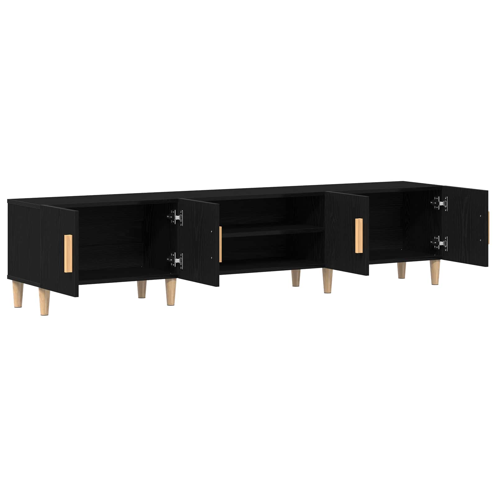 TV-kast Zwart Eiken 180 x 31,5 x 40 cm Bewerkt hout is nu te koop bij PeponiXL, paradijselijk wonen!