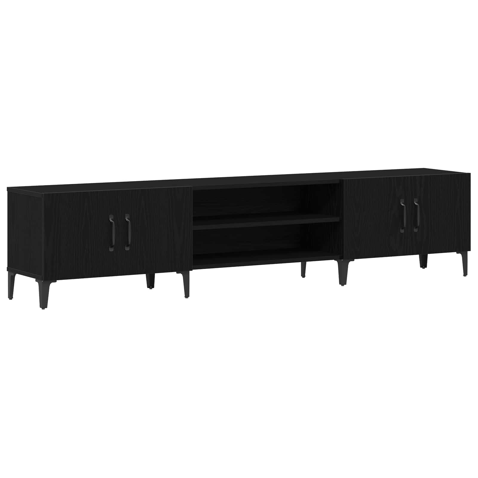 TV-kast Zwart Eiken 180 x 31,5 x 40 cm Bewerkt hout is nu te koop bij PeponiXL, paradijselijk wonen!