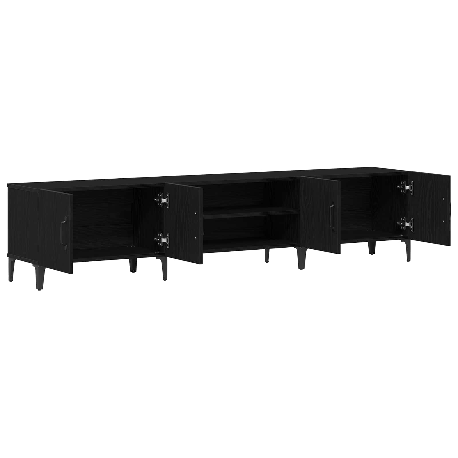 TV-kast Zwart Eiken 180 x 31,5 x 40 cm Bewerkt hout is nu te koop bij PeponiXL, paradijselijk wonen!