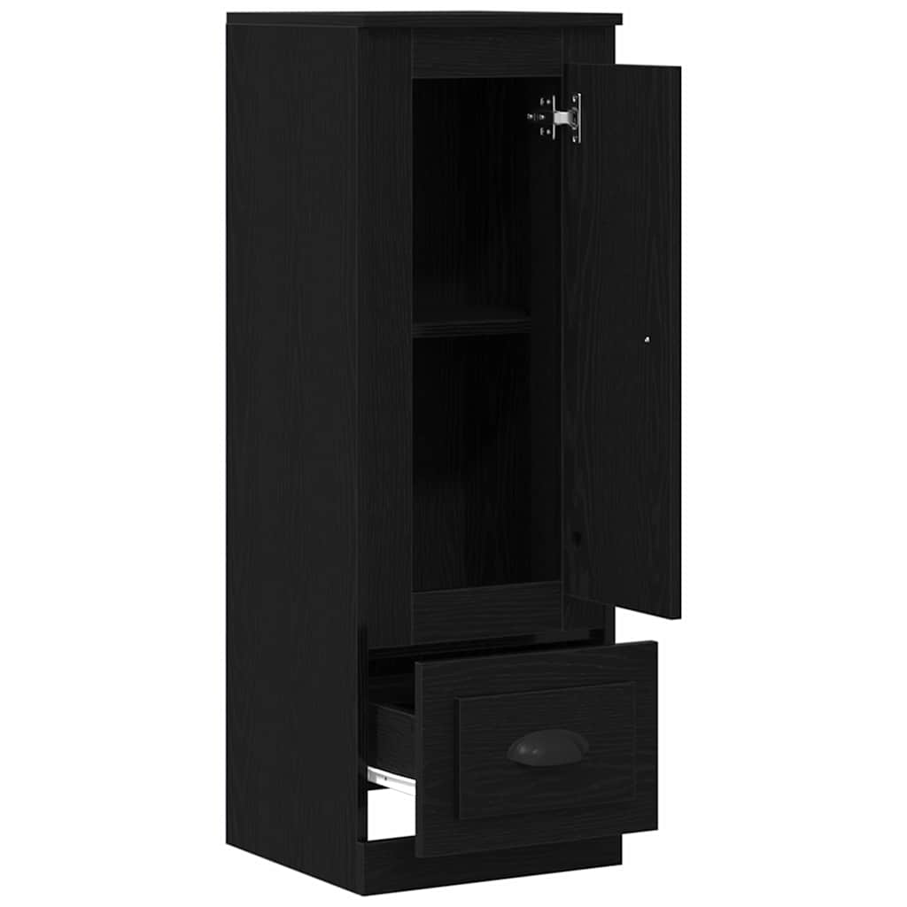 Highboard Zwart Eiken 36 x 35.5 x 103.5 cm Bewerkt hout is nu te koop bij PeponiXL, paradijselijk wonen!