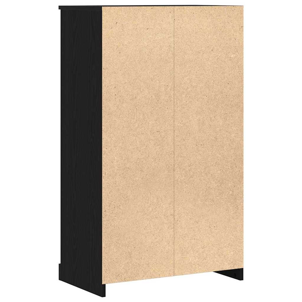 Hoogbord Zwart Eiken 60 x 35.5 x 103.5 cm Bewerkt hout is nu te koop bij PeponiXL, paradijselijk wonen!
