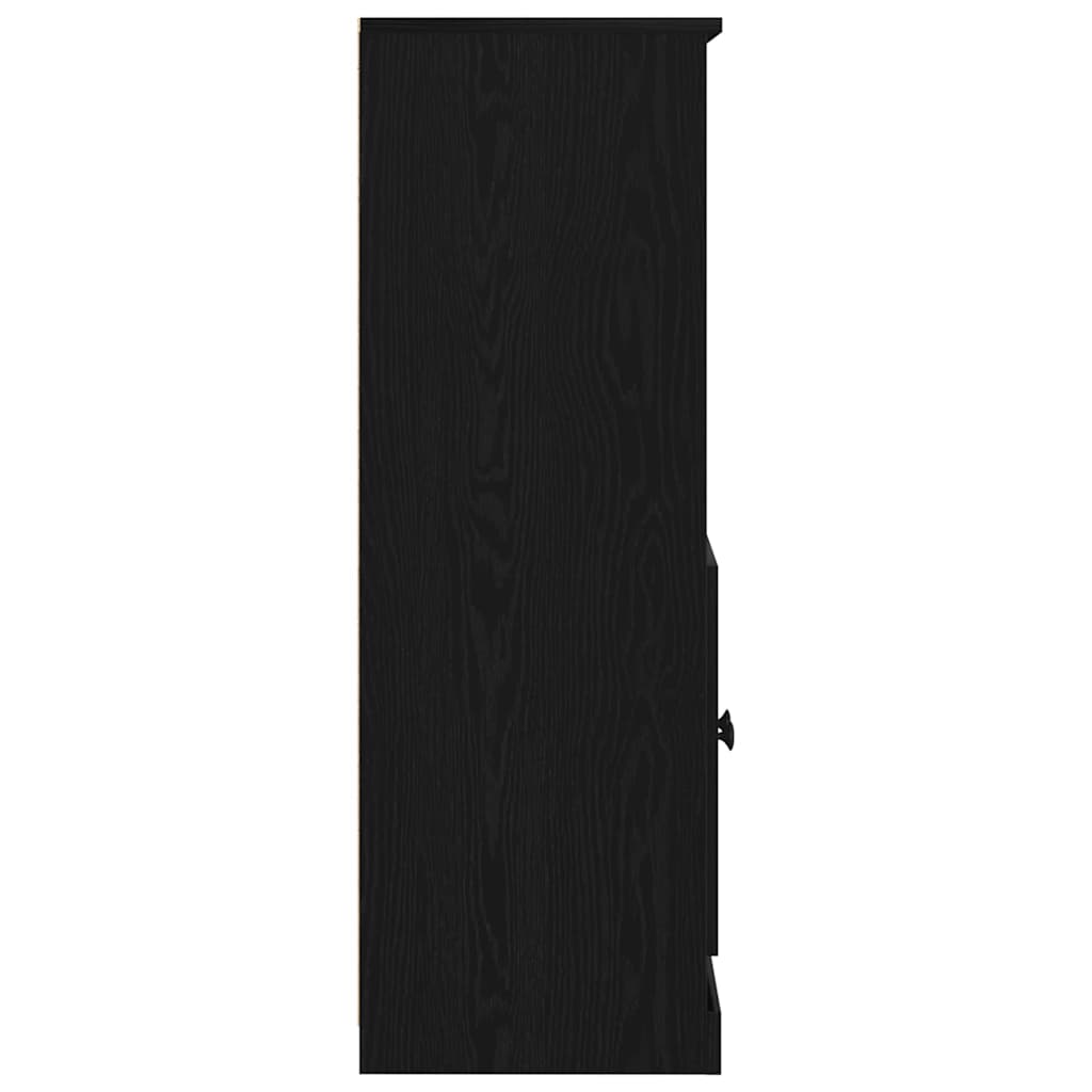 Hoogbord Zwart Eiken 60 x 35.5 x 103.5 cm Bewerkt hout is nu te koop bij PeponiXL, paradijselijk wonen!