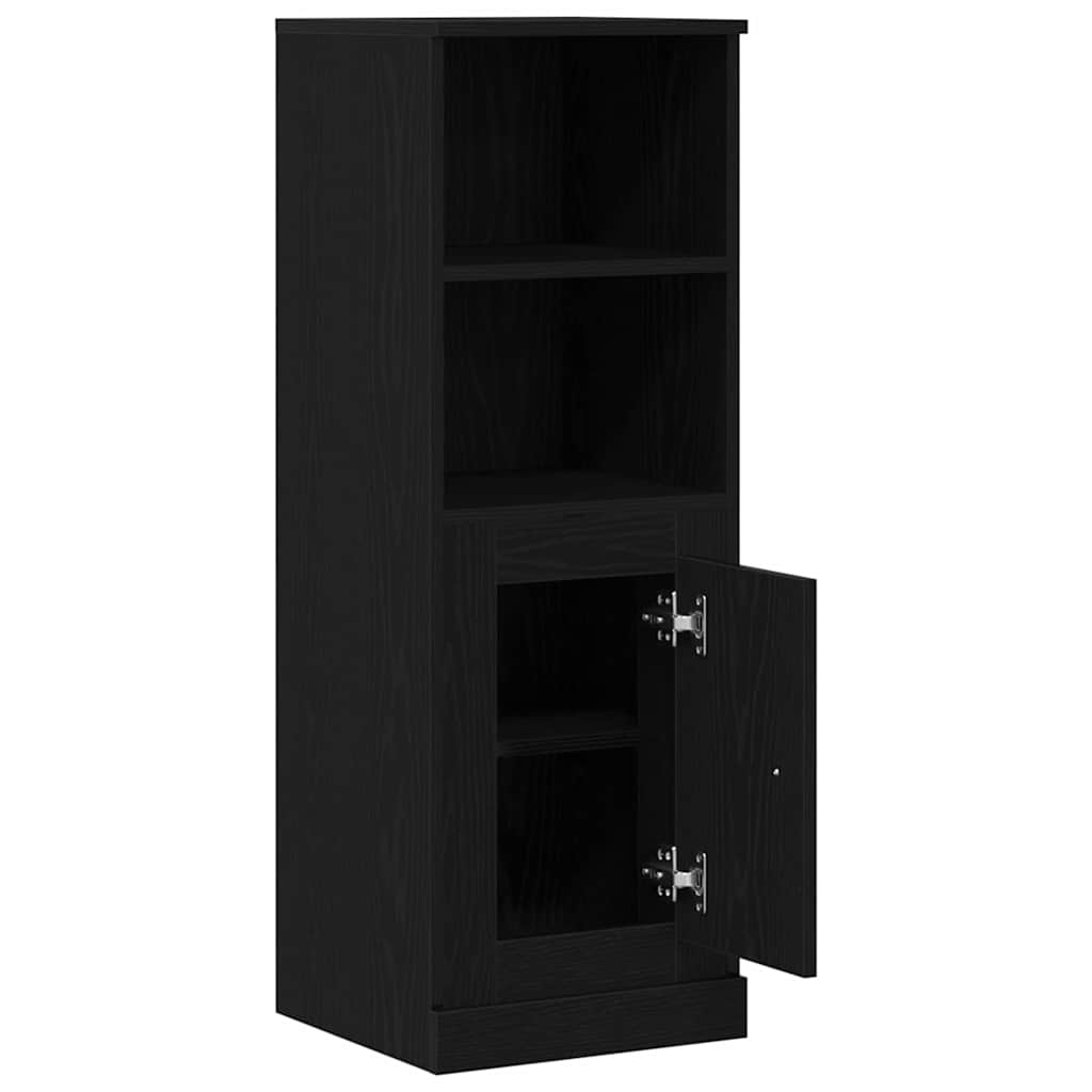 Highboard Zwart Eiken 36 x 35,5 x 103,5 cm Bewerkt hout is nu te koop bij PeponiXL, paradijselijk wonen!