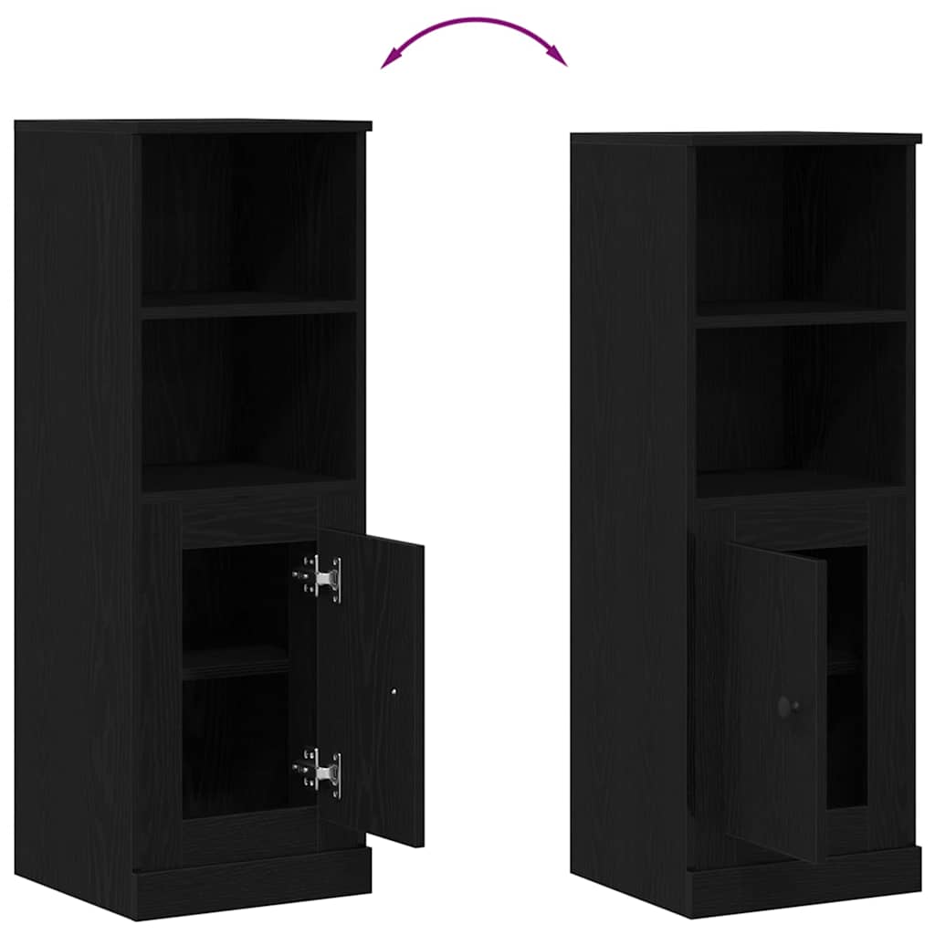 Highboard Zwart Eiken 36 x 35,5 x 103,5 cm Bewerkt hout is nu te koop bij PeponiXL, paradijselijk wonen!