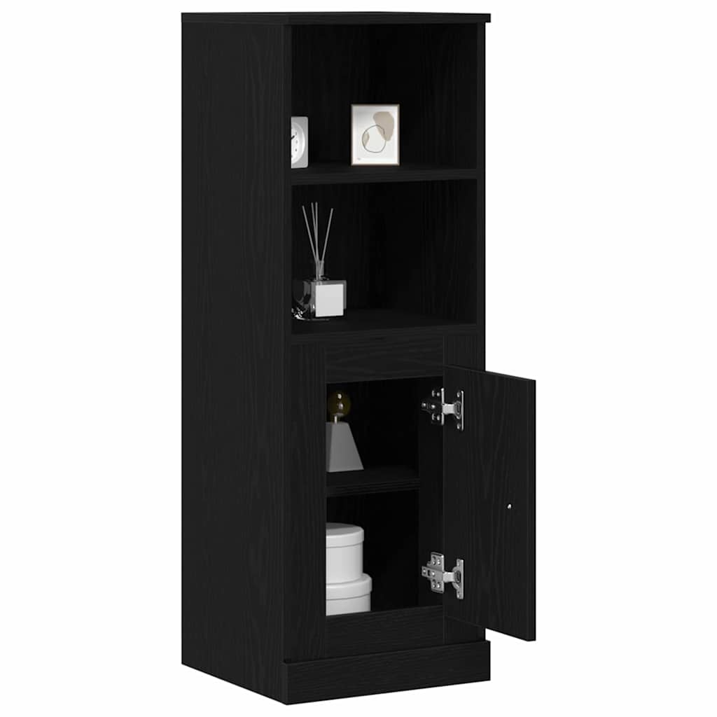 Highboard Zwart Eiken 36 x 35,5 x 103,5 cm Bewerkt hout is nu te koop bij PeponiXL, paradijselijk wonen!