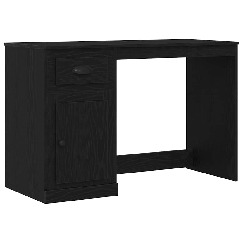 Bureau met lade Zwart Eiken 50 x 115 x 75 cm Bewerkt hout is nu te koop bij PeponiXL, paradijselijk wonen!