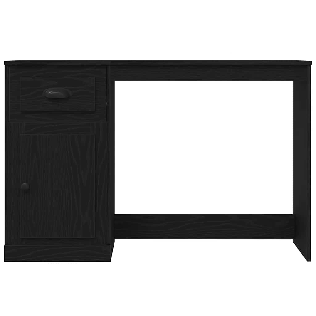 Bureau met lade Zwart Eiken 50 x 115 x 75 cm Bewerkt hout is nu te koop bij PeponiXL, paradijselijk wonen!