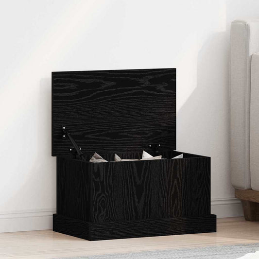 Opslagdoos met opslag Zwart eiken 50 x 30 x 28 cm Bewerkt hout is nu te koop bij PeponiXL, paradijselijk wonen!