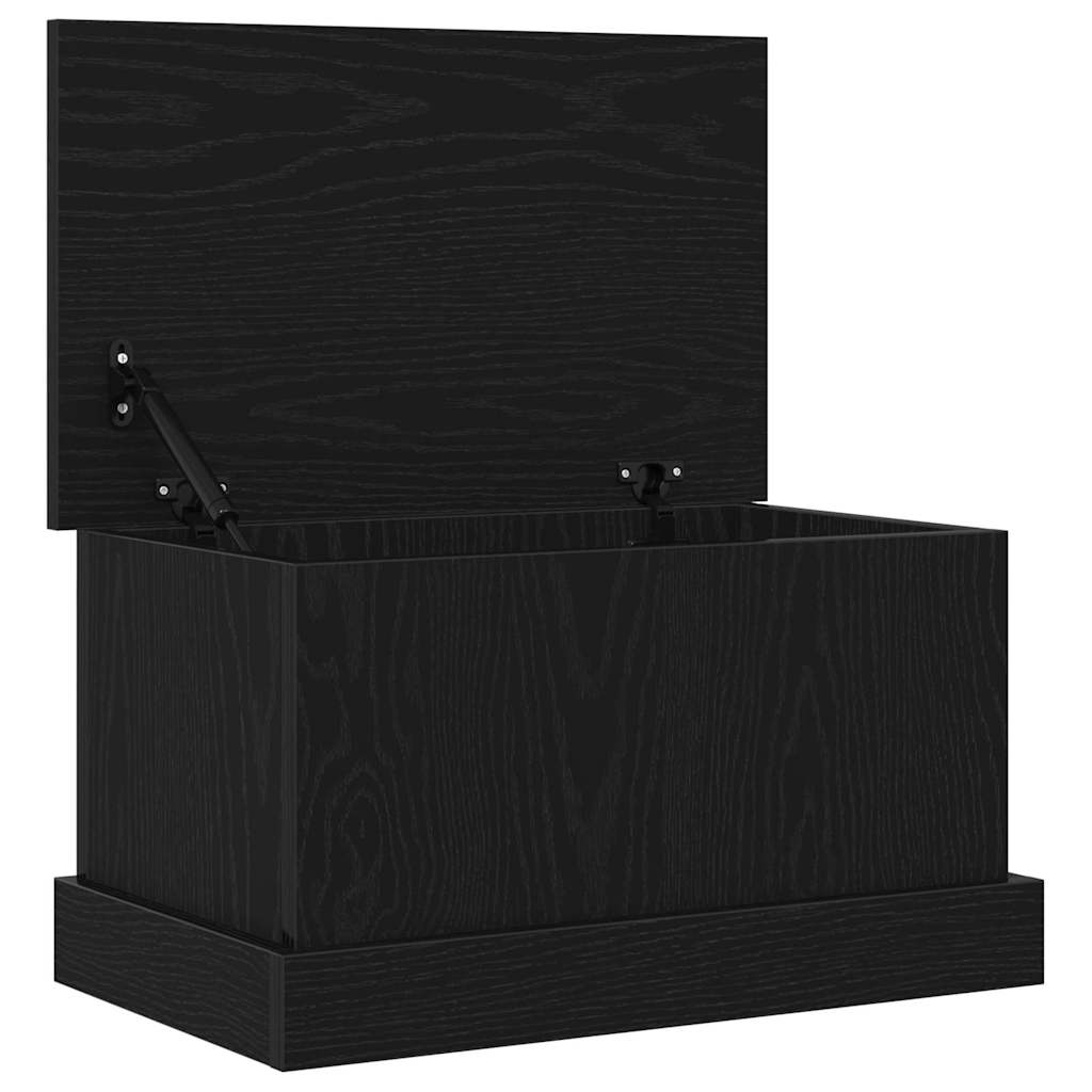 Opslagdoos met opslag Zwart eiken 50 x 30 x 28 cm Bewerkt hout is nu te koop bij PeponiXL, paradijselijk wonen!