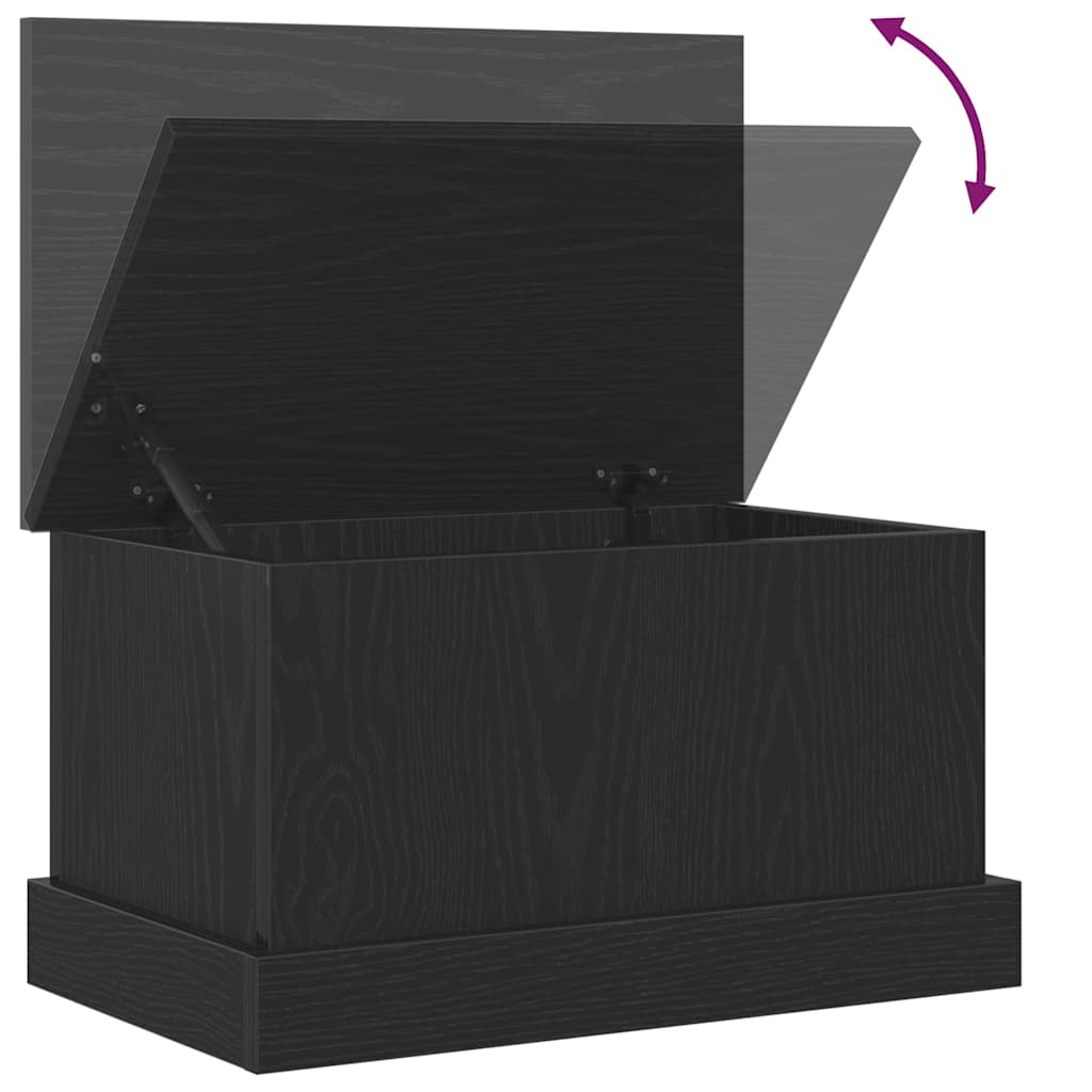 Opslagdoos met opslag Zwart eiken 50 x 30 x 28 cm Bewerkt hout is nu te koop bij PeponiXL, paradijselijk wonen!