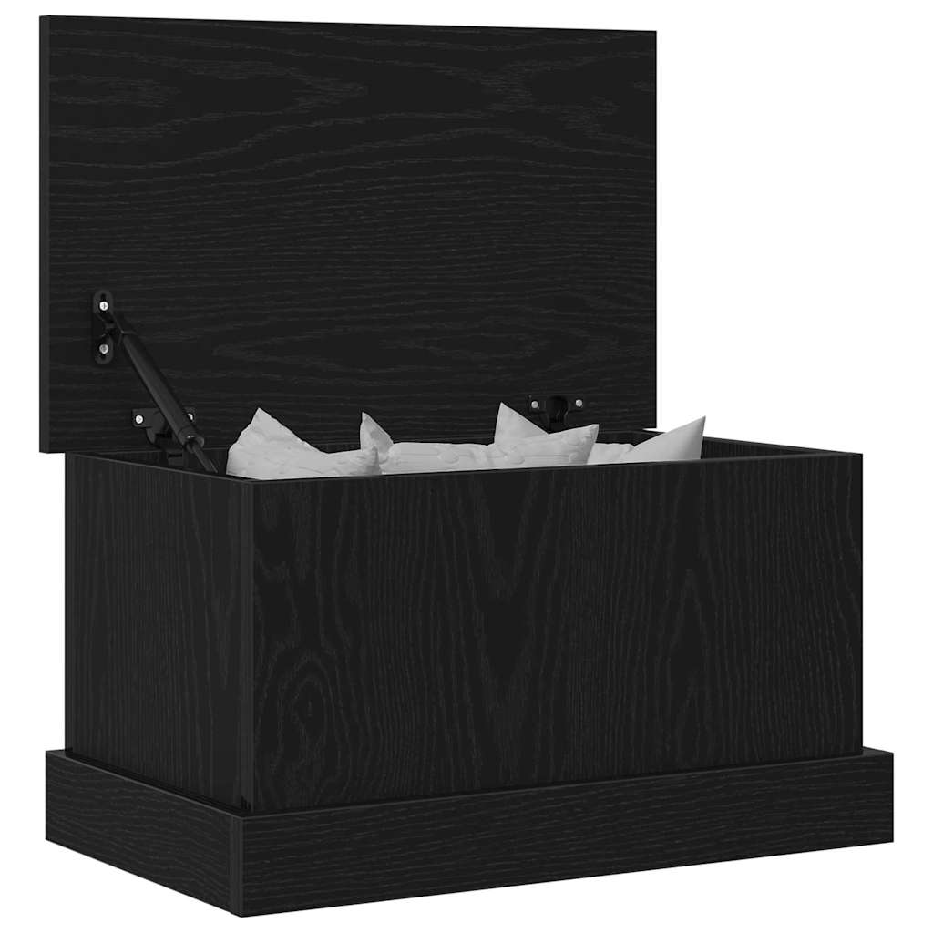 Opslagdoos met opslag Zwart eiken 50 x 30 x 28 cm Bewerkt hout is nu te koop bij PeponiXL, paradijselijk wonen!