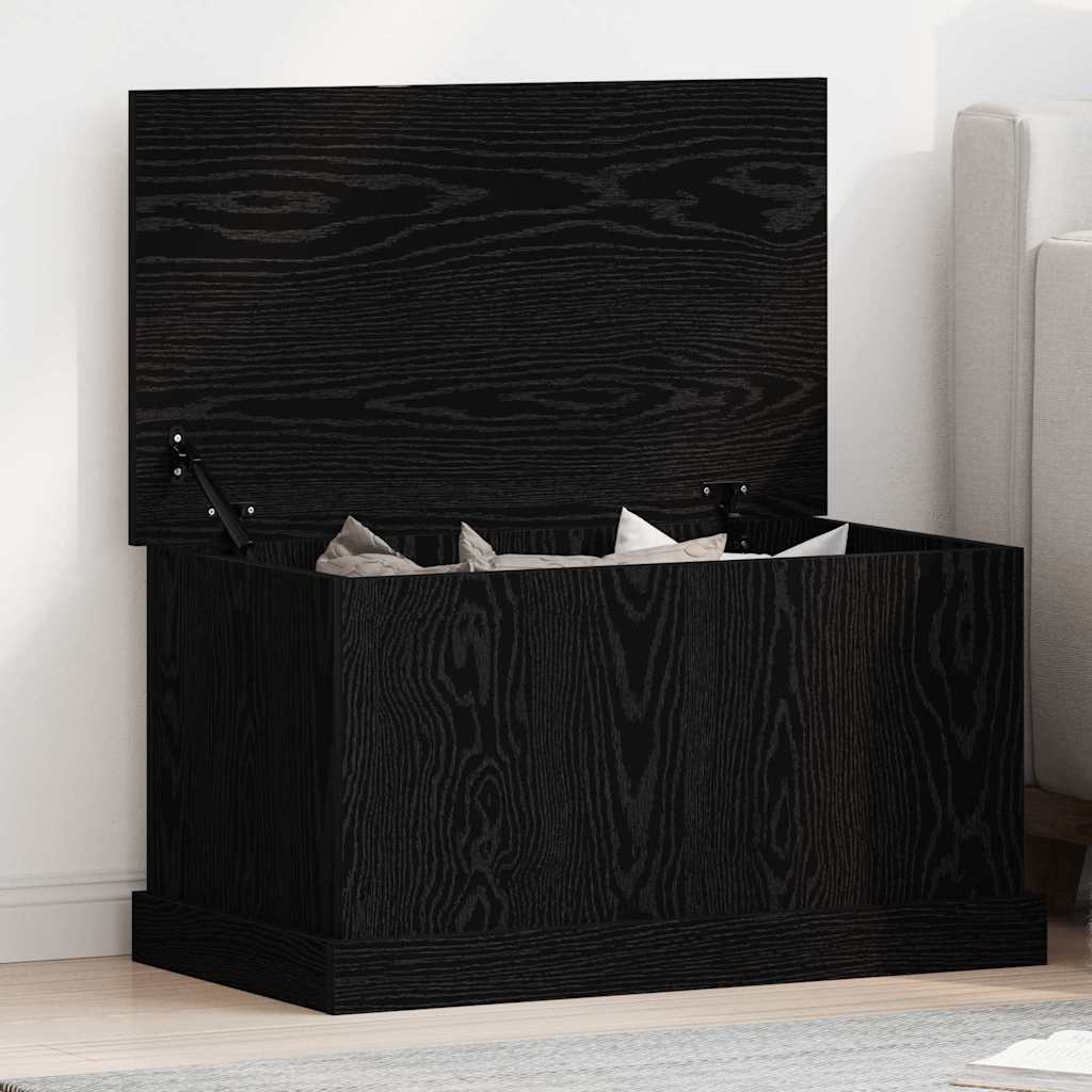 Opslagdoos met opslag Zwart eiken 70 x 40 x 38 cm Bewerkt hout is nu te koop bij PeponiXL, paradijselijk wonen!