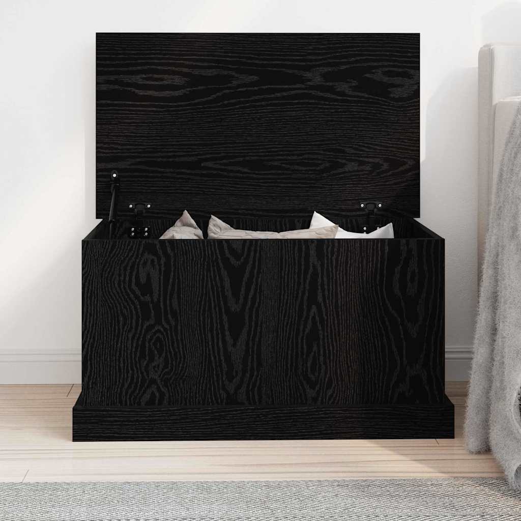 Opslagdoos met opslag Zwart eiken 70 x 40 x 38 cm Bewerkt hout is nu te koop bij PeponiXL, paradijselijk wonen!