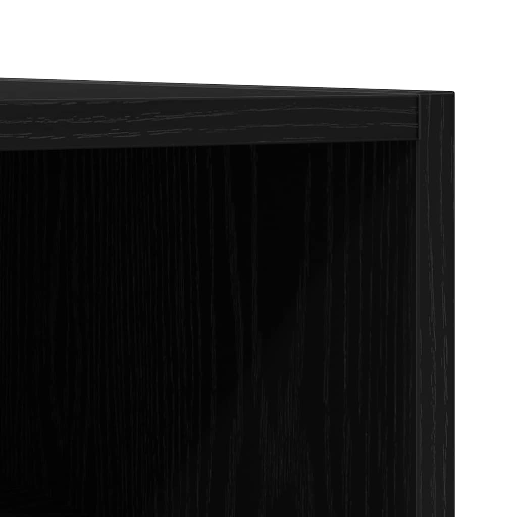 Platenkast Zwart eiken 84,5 x 38 x 48 cm Bewerkt hout is nu te koop bij PeponiXL, paradijselijk wonen!