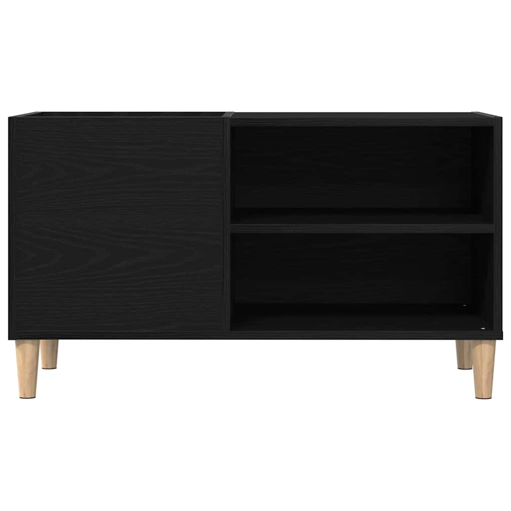 Platenkast Zwart eiken 84,5 x 38 x 48 cm Bewerkt hout is nu te koop bij PeponiXL, paradijselijk wonen!