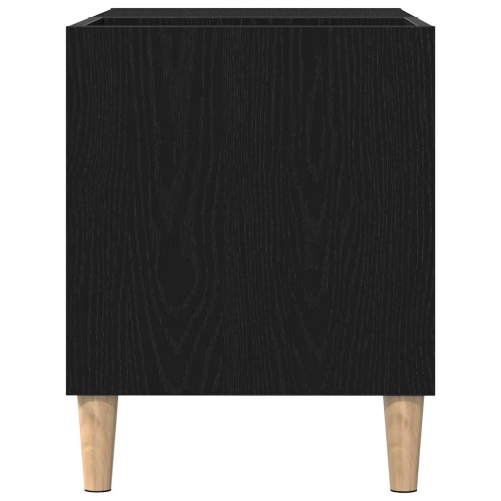Platenkast Zwart eiken 84,5 x 38 x 48 cm Bewerkt hout is nu te koop bij PeponiXL, paradijselijk wonen!